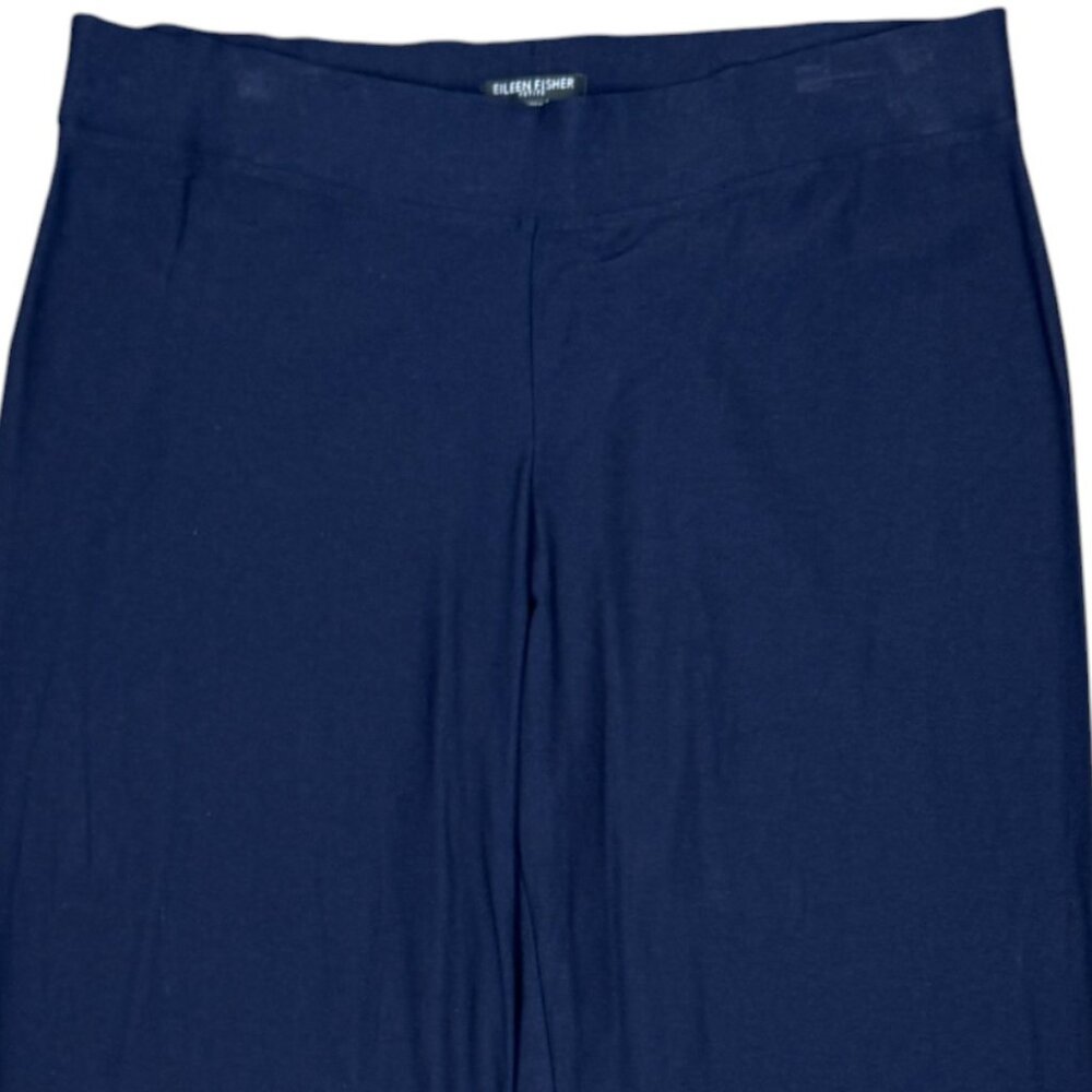 EUC Women's EILEEN FISHER Straight Leg Crepe Pull-On Pant Navy |‎ Size PL - Picture 2 of 8